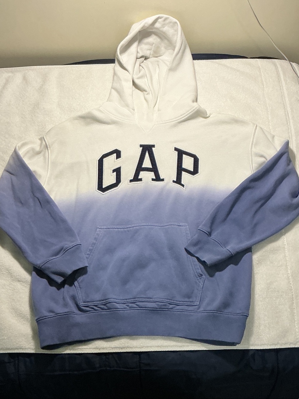 GAP White to Lavender Ombre Pullover Hoodie